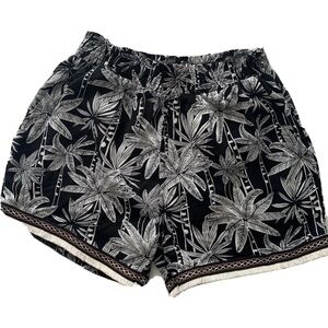 Mini Molly Girl’s Black White Palm Trees Tropical Shorts Size 10/12
